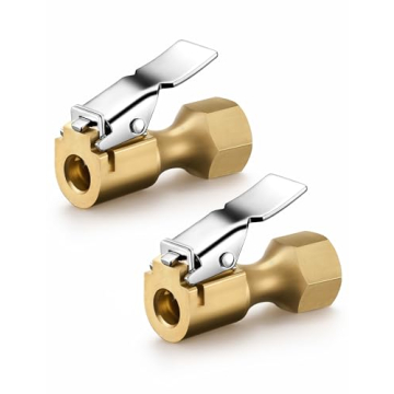 AstroAI 2 Pack Heavy Duty Air Chuck with Lock-On Clip for Tire Inflation