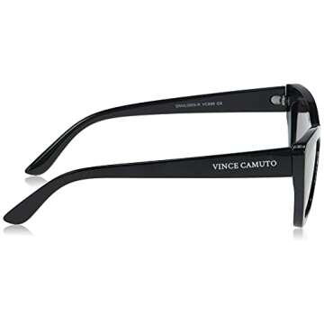 Vince Camuto womens Vc899 Fashionable UV Protective Cat Eye Sunglasses Wear Year Round Luxe Gifts for Women 55 mm, Black, mm US