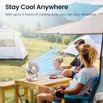 Desk Fan, 10 inch Air Circulator Quiet Operating Fan for Bedroom, 70ft Strong Airflow, Portable Fan ...