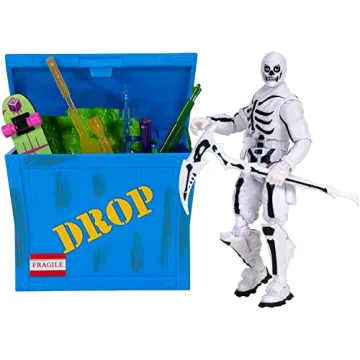 FORTNITE Solo Mode Figure & Supply Crate Collectible Accessory Bundle - Features 4 Inch Skull Troope...