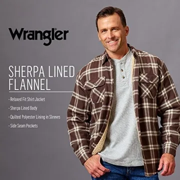 Wrangler Men's Long Sleeve Sherpa Lined Shirt Jacket