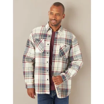 Wrangler Men's Long Sleeve Sherpa Lined Shirt Jacket