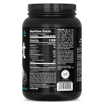 PEScience Select Low Carb Protein Powder, Cookies and Cream, 27 Serving, Keto Friendly and Gluten Free