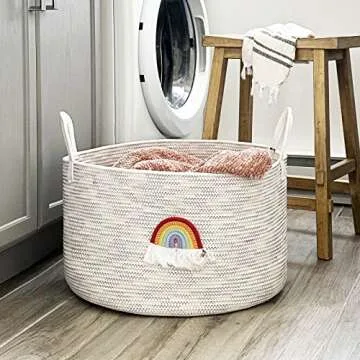 Goodpick Rainbow Storage Basket, Soft Cotton Toy Organizer