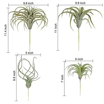 Lifelike 4 Pack Artificial Pineapple Grass Air Plants for Home Decor