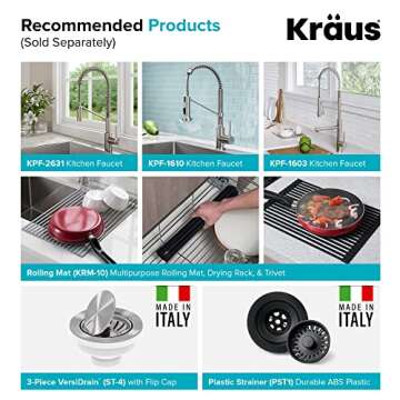 KRAUS Quarza 31-inch Black Onyx Granite Kitchen Sink