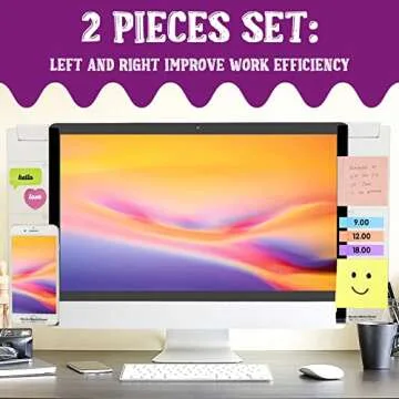 Office Desk Accessories 2pcs Computer Monitor Memo Board Multifunction Message Board Transparent Cre...