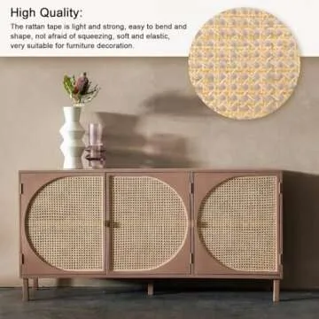 Wide Rattan Webbing Roll for DIY Crafts and Decor