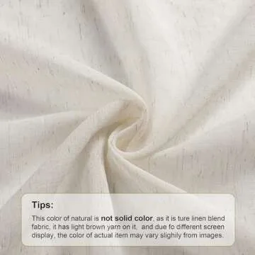 OWENIE Linen Blend Sheer Curtains 96 inch Long 2 Panels Set for Bedroom/Living Room, Natural Farmhouse Sheer Cutain Rod Pocket Farmhouse Drapes,2 Pcs Each 40" W x 96" L