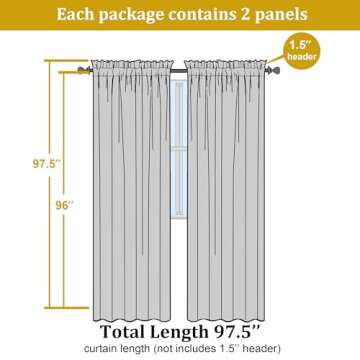 OWENIE Linen Blend Sheer Curtains 96 inch Long 2 Panels Set for Bedroom/Living Room, Natural Farmhouse Sheer Cutain Rod Pocket Farmhouse Drapes,2 Pcs Each 40" W x 96" L