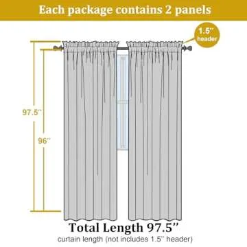 OWENIE Linen Blend Sheer Curtains 96 inch Long 2 Panels Set for Bedroom/Living Room, Natural Farmhouse Sheer Cutain Rod Pocket Farmhouse Drapes,2 Pcs Each 40" W x 96" L