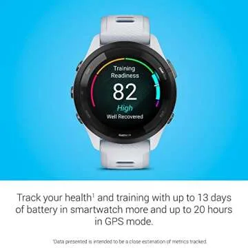 Garmin Forerunner 265 Running Smartwatch, Colorful AMOLED Display, Training Metrics and Recovery Insights, Whitestone and Tidal Blue