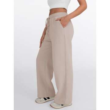Trendy Queen Women's High Waisted Wide Leg Sweatpants