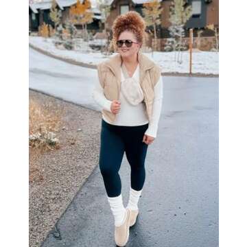 Ailoqing Womens Puffer Vest Zip Up Crop Puffy Vests Sleeveless Padded Down Jacket Coats with Pockets(Khaki-L)