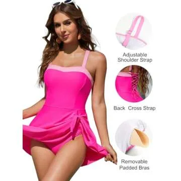 Stylish Tummy Control Swim Dress for Women
