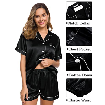 SWOMOG Women's 3pcs Silk Satin Pajamas Set - Comfort & Style