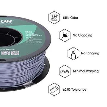 eSUN PLA PRO (PLA+) 3D Printer Filament, Dimensional Accuracy +/- 0.03 mm, 1kg, Plastic Spool, 1.75mm, Gray