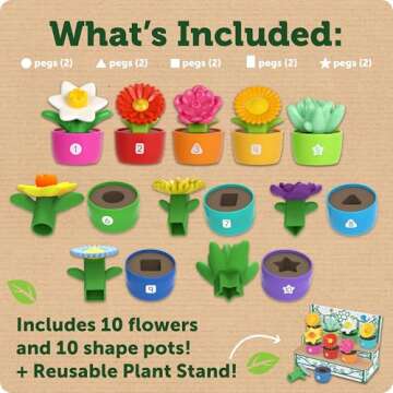 Learning Resources Shape & Color Garden - Toddler Toys, Eco Friendly Products for Kids, Easter Toys For Kids, Ages 18+ Months