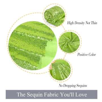 ShinyBeauty Olive Green Sequin Fabric by The Yard