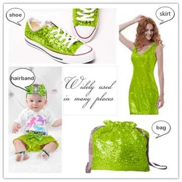 ShinyBeauty Olive Green Sequin Fabric by The Yard