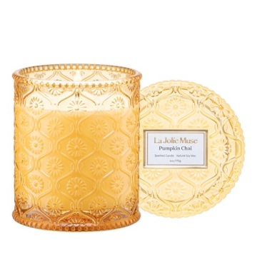 Luxury Pumpkin Chai Scented Soy Candle 40H Burn Time