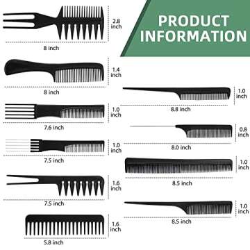 10PCS Hair Stylists Professional Styling Comb Set | Perfect for All Hair Types
