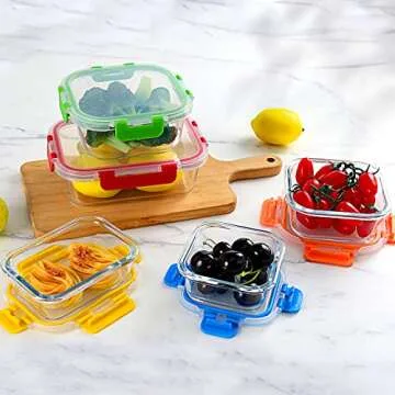 MCIRCO 10-Pack Glass Food Storage Containers, Airtight & Versatile