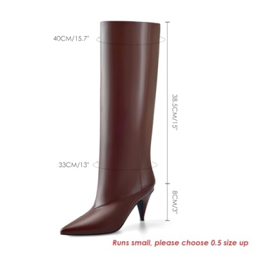 MIRAAZZURRA Brown Knee High Boots Stylish & Comfortable