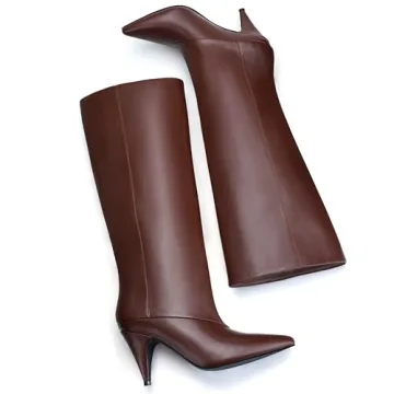 MIRAAZZURRA Brown Knee High Boots Stylish & Comfortable