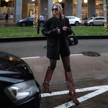MIRAAZZURRA Brown Knee High Boots Stylish & Comfortable