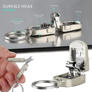 VOGARB Portable Nail Clippers Compact Keychain Set