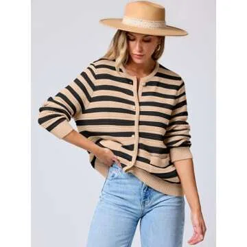 ANRABESS Women's Tweed Knit Cardigan for Every Occasion