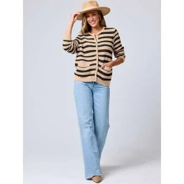 ANRABESS Women's Tweed Knit Cardigan for Every Occasion