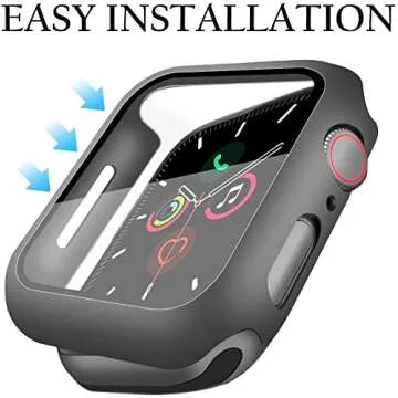 YMHML Compatible with Apple Watch 38mm Series 3/2/1 Case with Built-in Tempered Glass Screen Protector, Thin Guard Bumper Full Coverage Hard Cover for iWatch Accessories