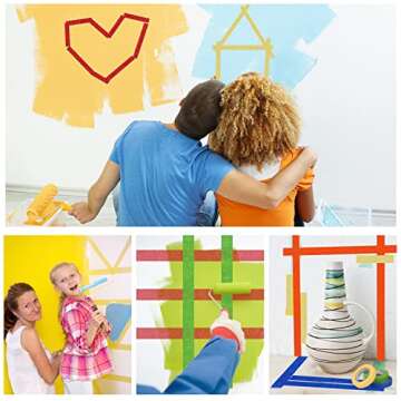 COSIMIXO 6-Pack Colored Masking Tape 0.94 Inch x 60yds of Colorful Craft Tape – Vibrant Rainbow Color Teacher Tape, Great for Art, Lab, Labeling & Classroom Decorations