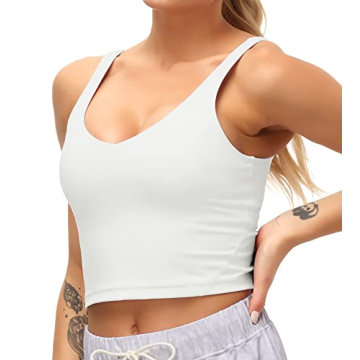 Dragon Fit Sports Bra for Women - Longline Padded Yoga Top Fitness Workout Top