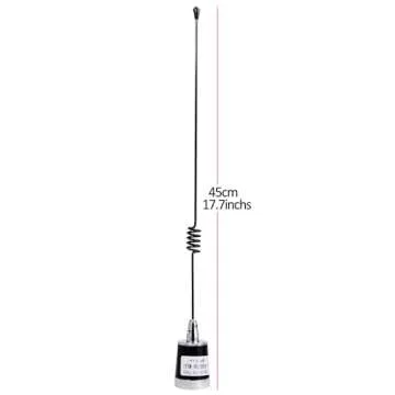 HYS Amateur UHF NMO 17.7inchs Whip Antenna, 3.5dBi 462MHz–467MHz, W/ 13ft RG58 Coax Cable Roof NMO Mount Antenna Surface with UHF MALE/PL259/L Bracket for Yaesu Kenwood Vertex Icom Mobile GMRS Radios