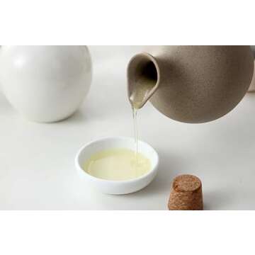 Elsjoy Set of 2 Ceramic Oil Vinegar Dispenser with Cork and Tray, 15 Oz Tabletop Oil Bottles Soy Sauce Jar, Decorative Olive Oil Stoneware Holder Vinegar Container for Kitchen