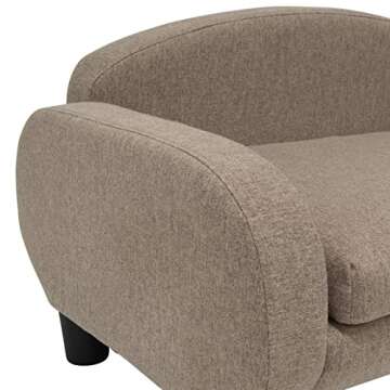 Paws & Purrs Modern Pet Sofa 31.5" Wide Low Back Lounging Bed with Removable Mattress Cover in Espresso/Sand
