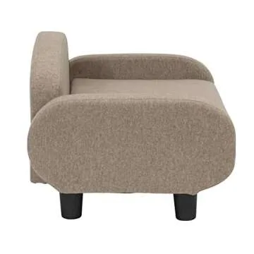Paws & Purrs Modern Pet Sofa 31.5" Wide Low Back Lounging Bed with Removable Mattress Cover in Espresso/Sand