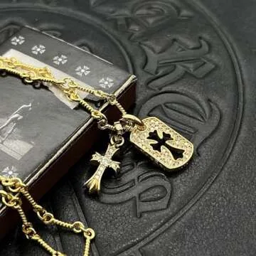 Double Cross Vintage Necklace - 18k Gold Plated Jewelry