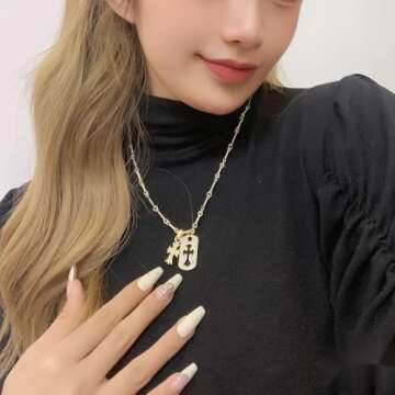 Double Cross Vintage Necklace - 18k Gold Plated Jewelry