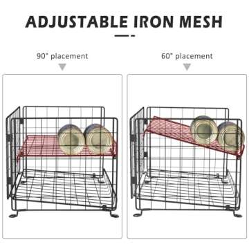 2-Pack Stackable Can Rack Organizer, Can Storage for Kitchen Pantry Cabinet, Can Holders for Food, Multifunctional Can Dispenser for Snacks Soda