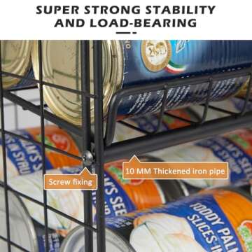 2-Pack Stackable Can Rack Organizer, Can Storage for Kitchen Pantry Cabinet, Can Holders for Food, Multifunctional Can Dispenser for Snacks Soda