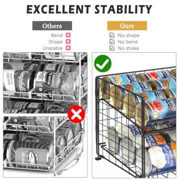 2-Pack Stackable Can Rack Organizer, Can Storage for Kitchen Pantry Cabinet, Can Holders for Food, Multifunctional Can Dispenser for Snacks Soda