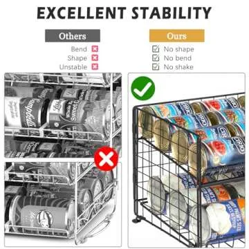 2-Pack Stackable Can Rack Organizer, Can Storage for Kitchen Pantry Cabinet, Can Holders for Food, Multifunctional Can Dispenser for Snacks Soda