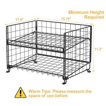2-Pack Stackable Can Rack Organizer, Can Storage for Kitchen Pantry Cabinet, Can Holders for Food, Multifunctional Can Dispenser for Snacks Soda