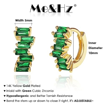 Me&Hz Green Huggie Earrings Perfect for Everyday Wear