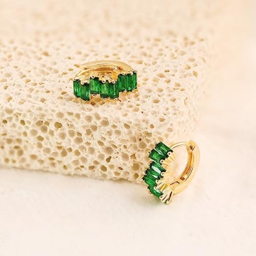 Me&Hz Green Huggie Earrings Perfect for Everyday Wear