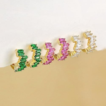 Me&Hz Green Huggie Earrings Perfect for Everyday Wear